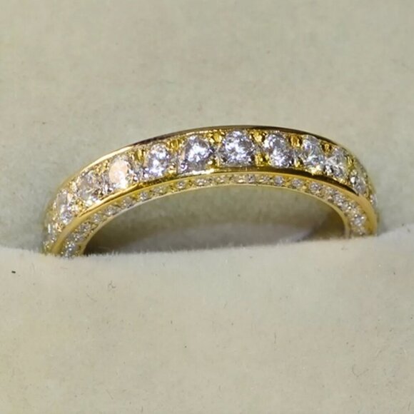 NEW 14k Gold Diamond Eternity Ring Band - Picture 2 of 2